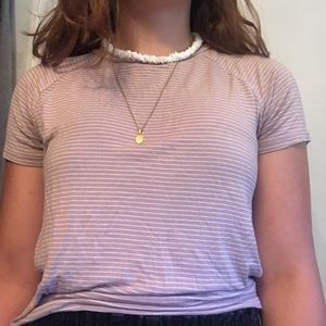 American eagle cropped stripped tee